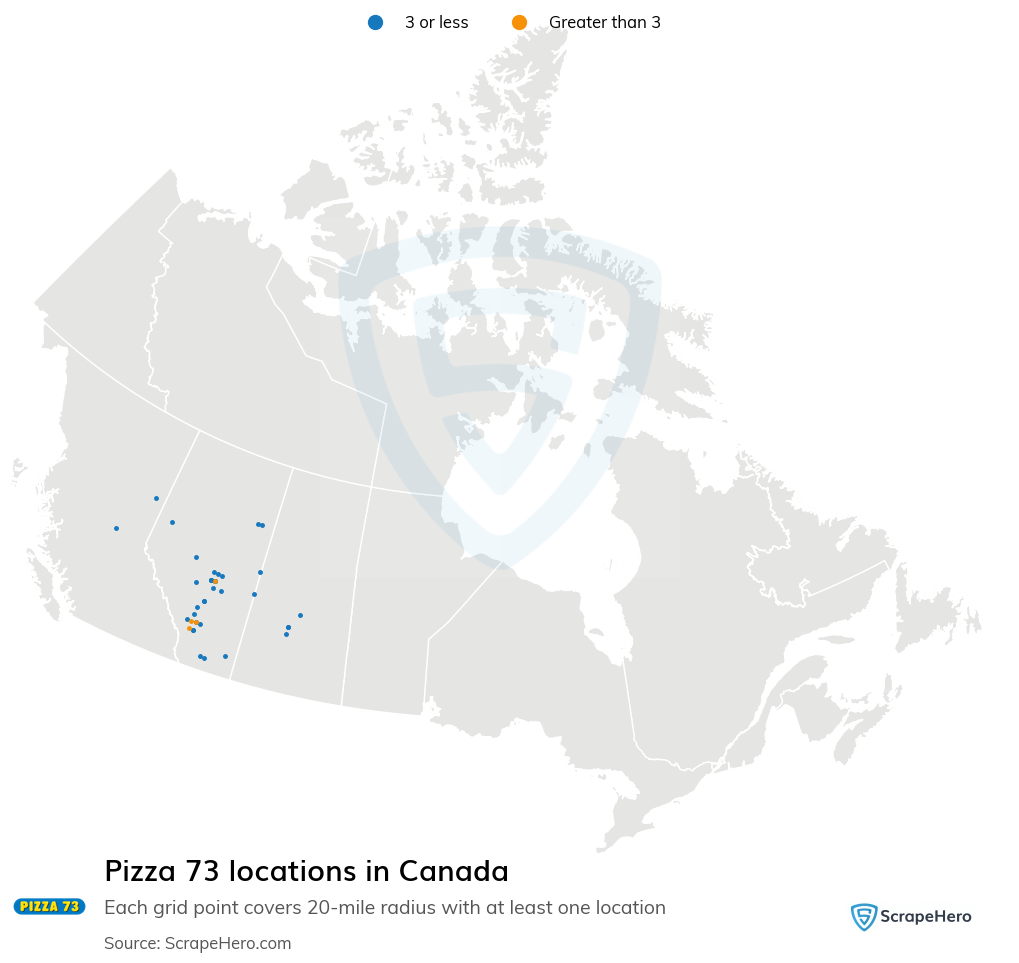 Map of  locations in Canada in 2025