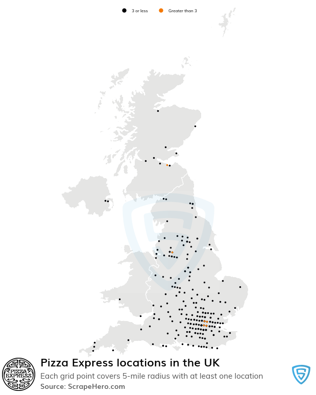 Map of  locations in the United Kingdom in 2024