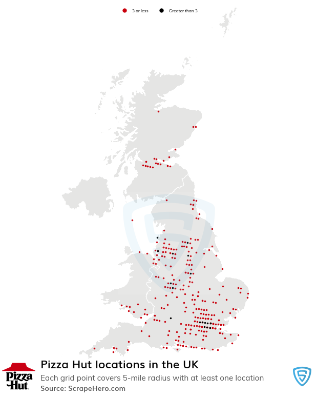 Map of  locations in the United Kingdom in 2024