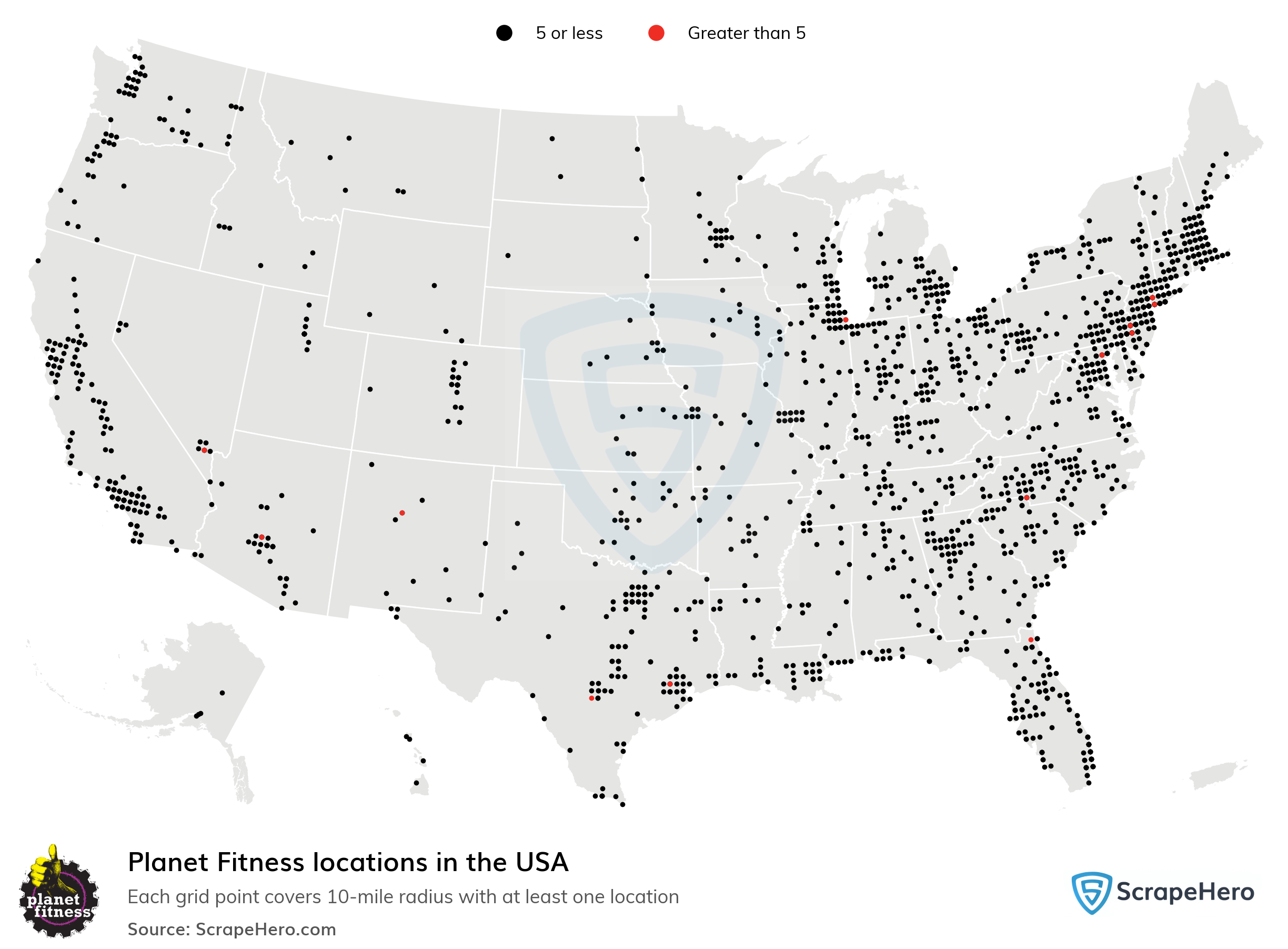 Planet Fitness locations in the USA