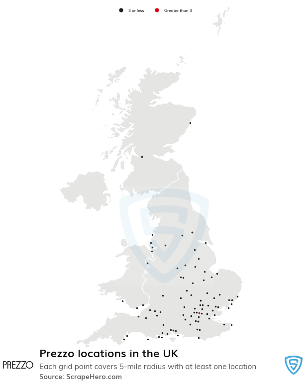 Prezzo restaurant locations