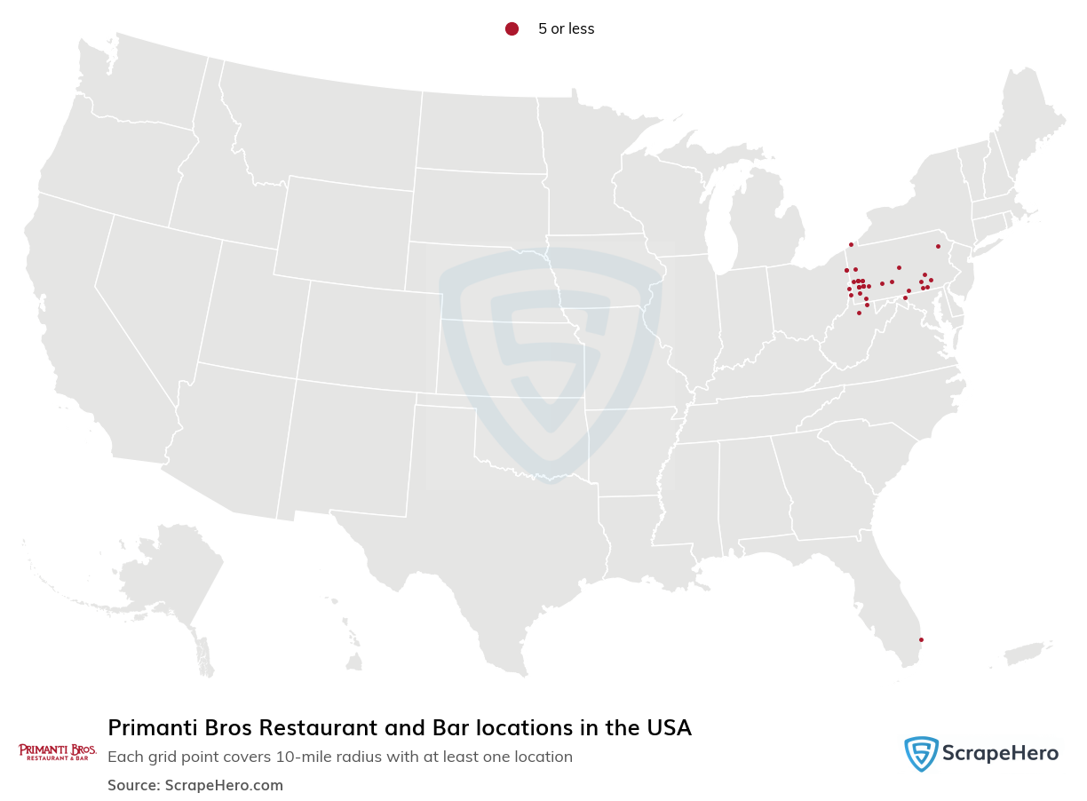 Primanti Bros Restaurant and Bar locations