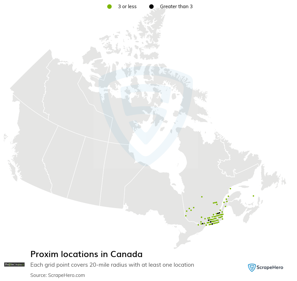 Map of  locations in Canada in 2025
