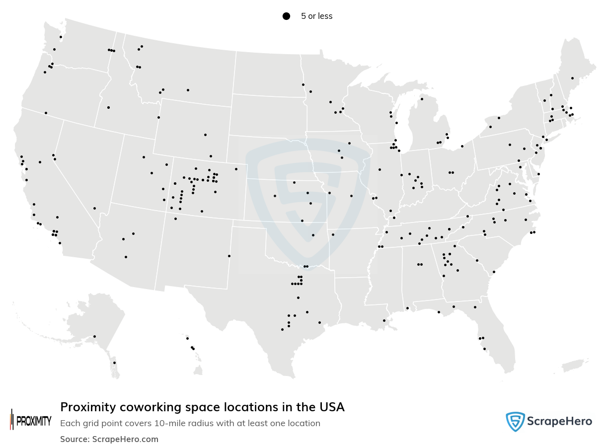 Proximity coworking space locations