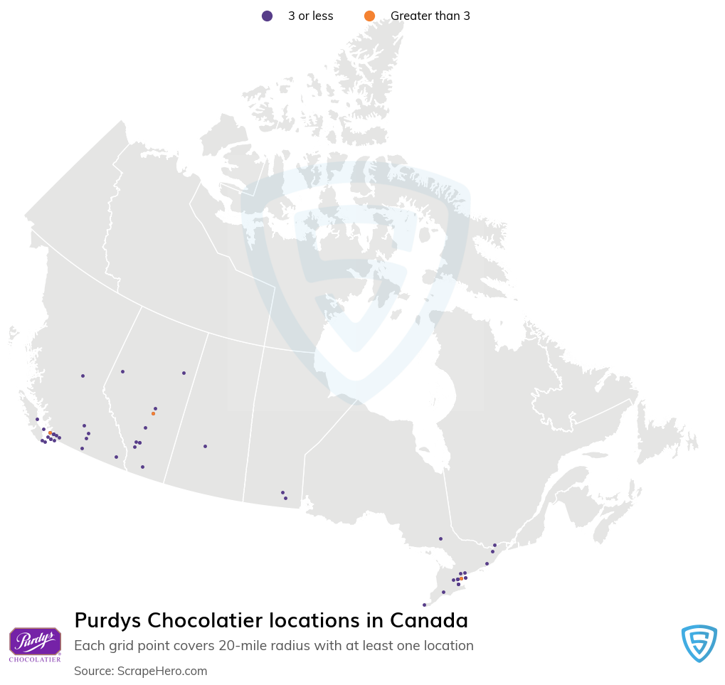 Purdys Chocolatier locations