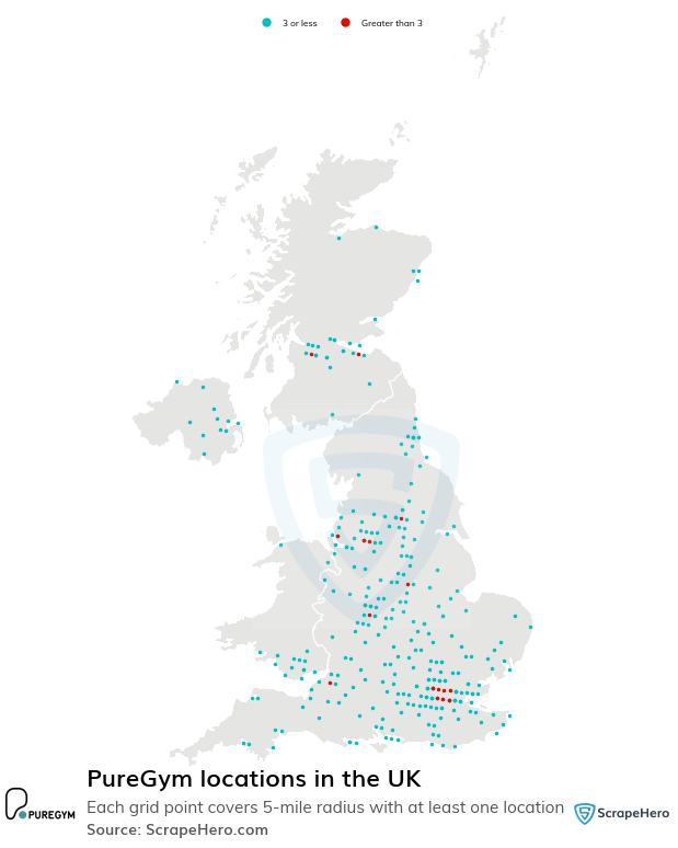  PureGym locations in the UK