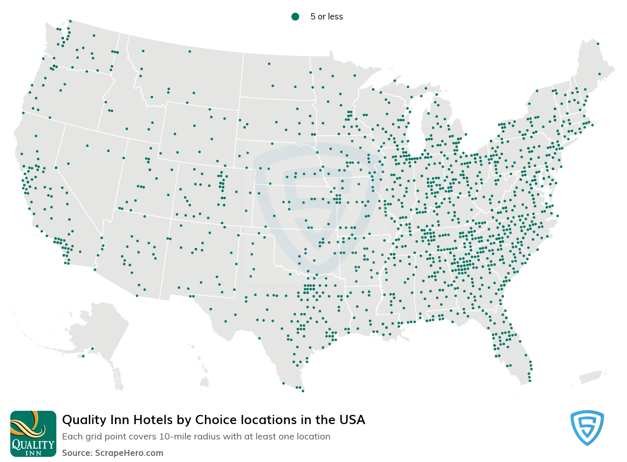 Map of  locations in the United States in 2025