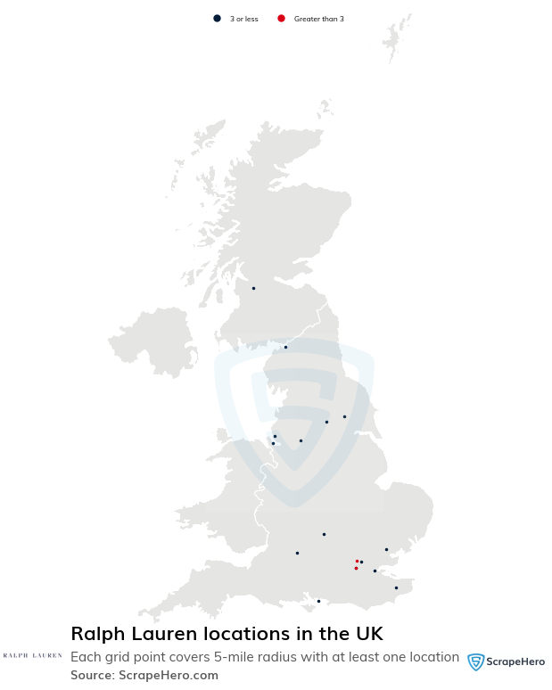 Map of Ralph Lauren stores in the United Kingdom