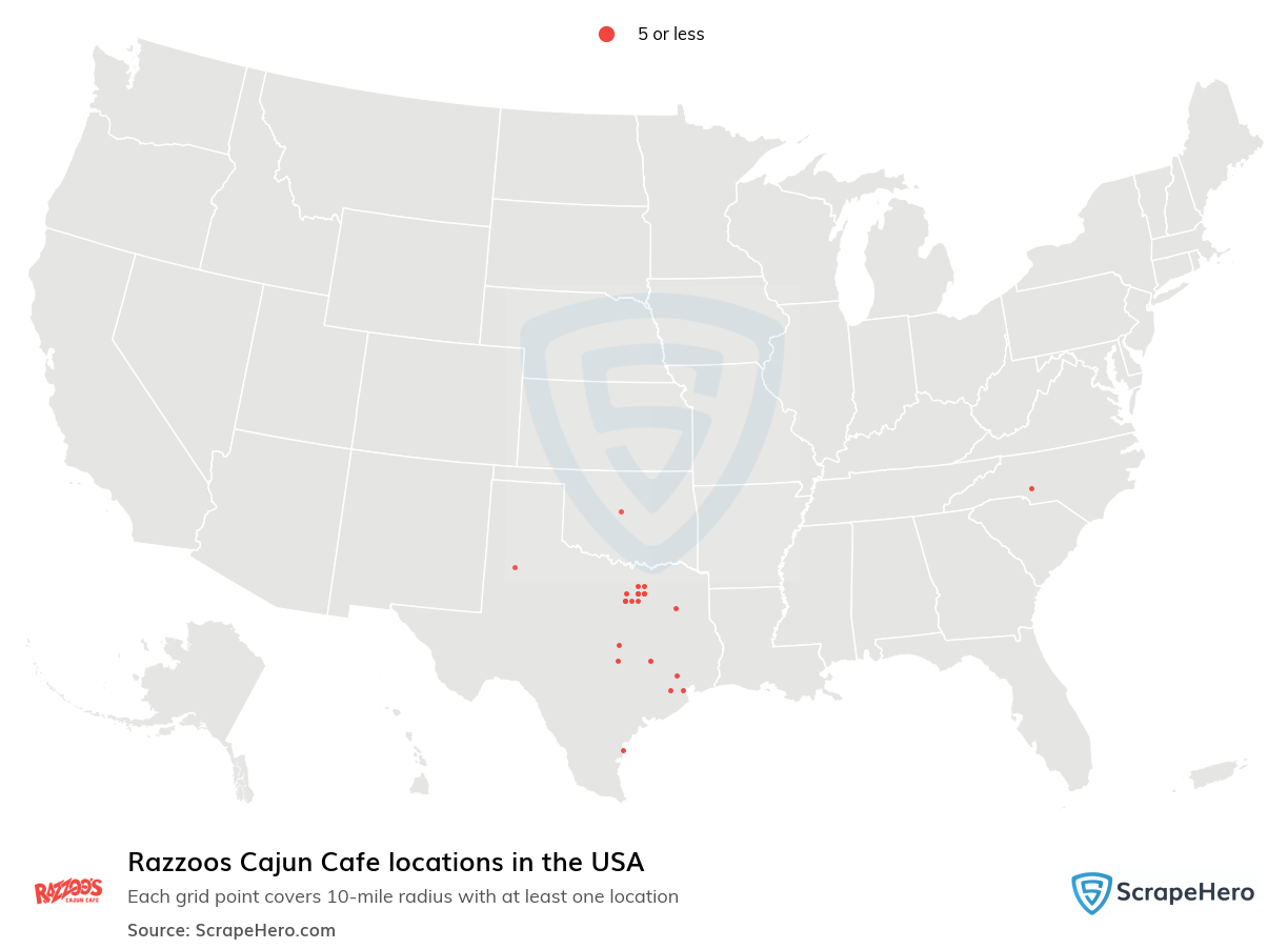 Razzoos Cajun Cafe locations