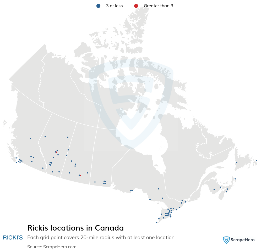 Map of  locations in Canada in 2025
