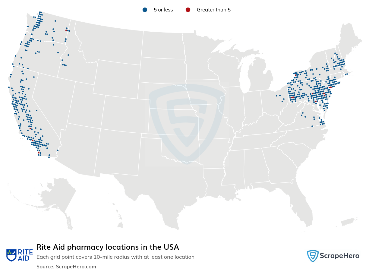 Map of  locations in the United States in 2025