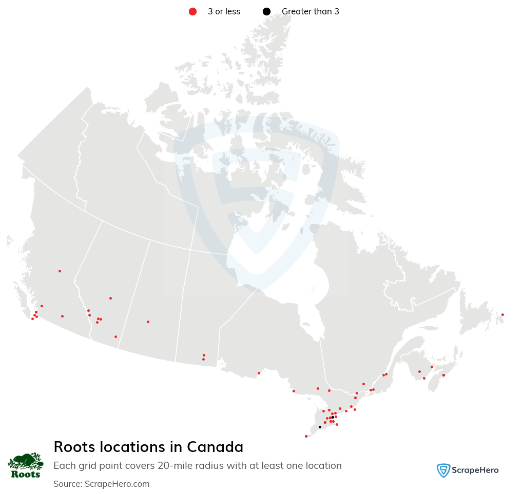 Map of  locations in Canada in 2025