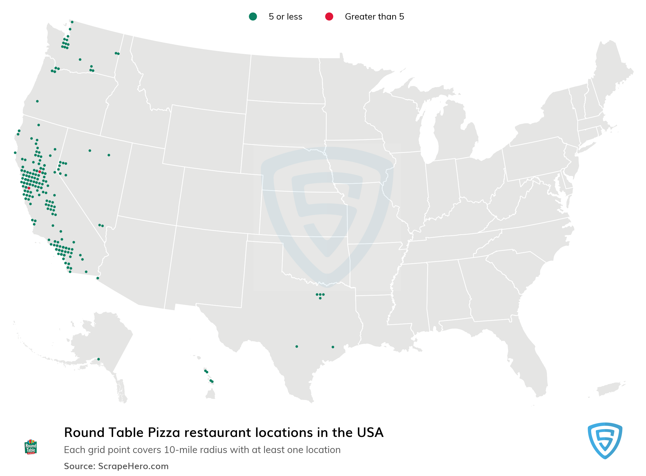 Number Of Round Table Pizza Locations
