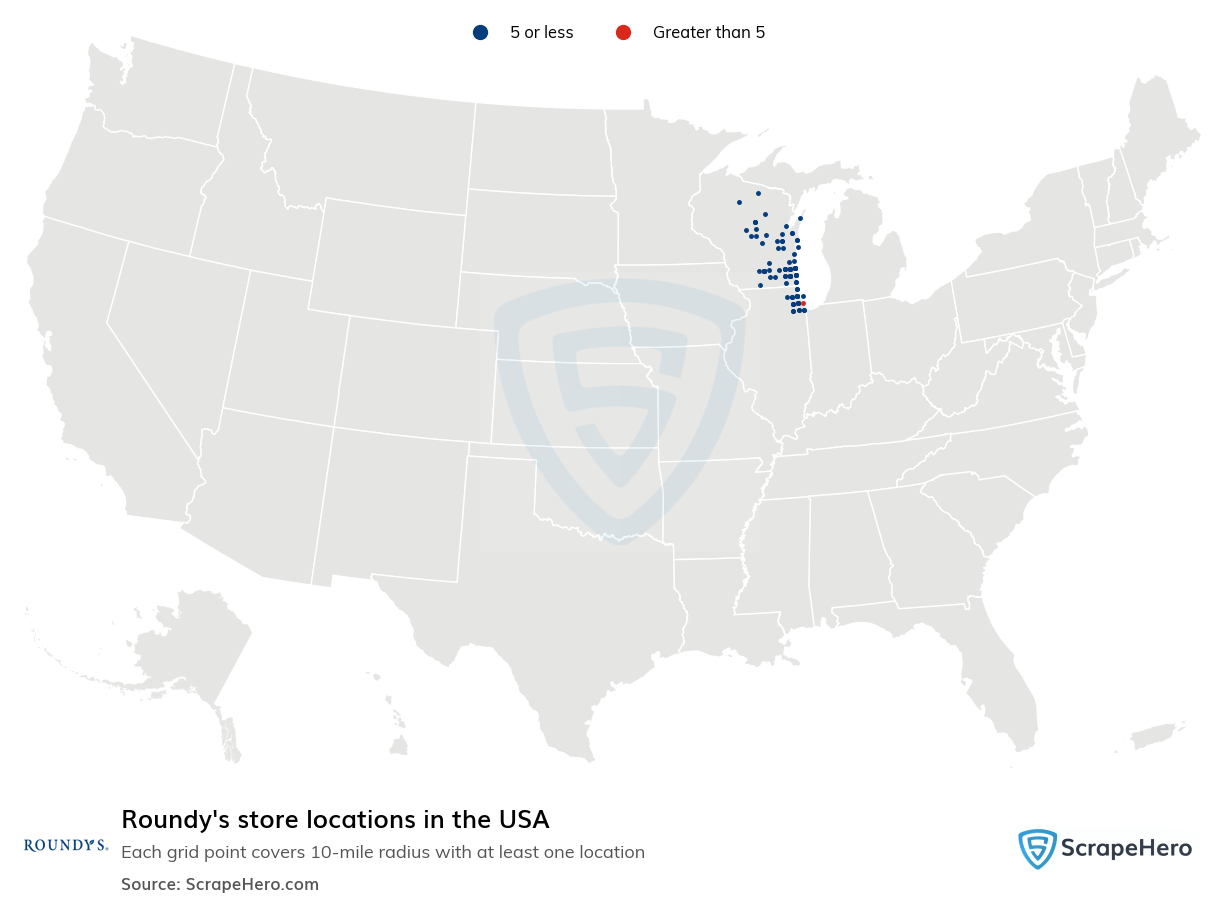 Map of  locations in the United States in 2025