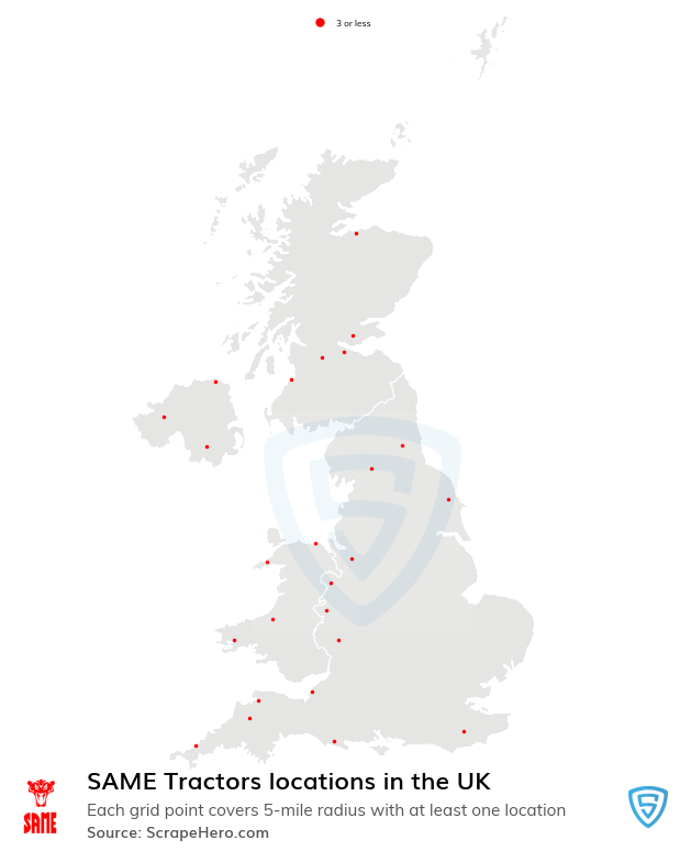 SAME Tractors dealership locations