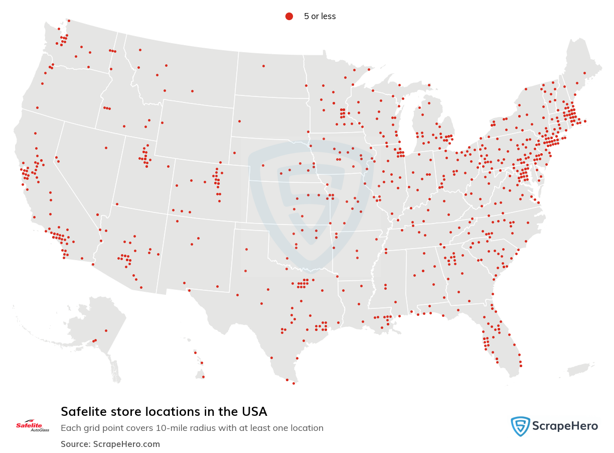 List of all Safelite store locations in the USA ScrapeHero Data