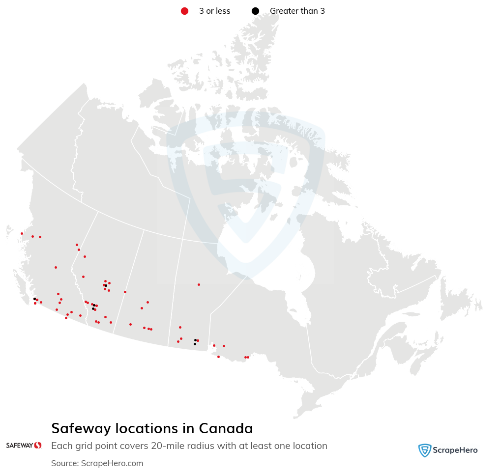 Map of  locations in Canada in 2024