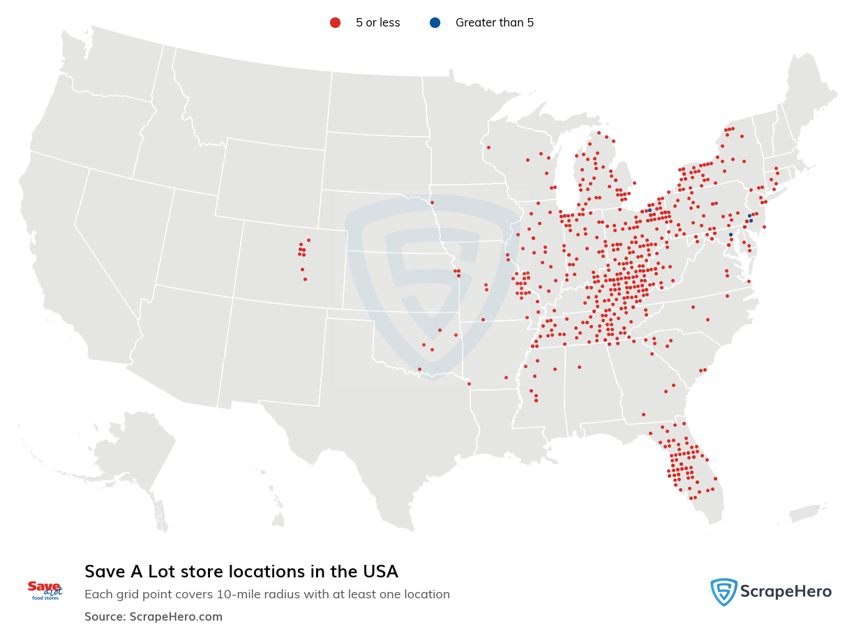Map of  locations in the United States in 2025