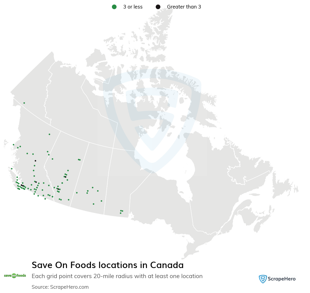 Map of  locations in Canada in 2025