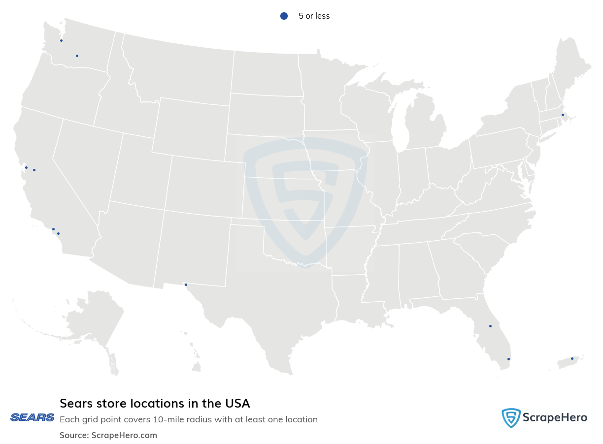 Number Of Sears Locations In The USA In 2024 ScrapeHero