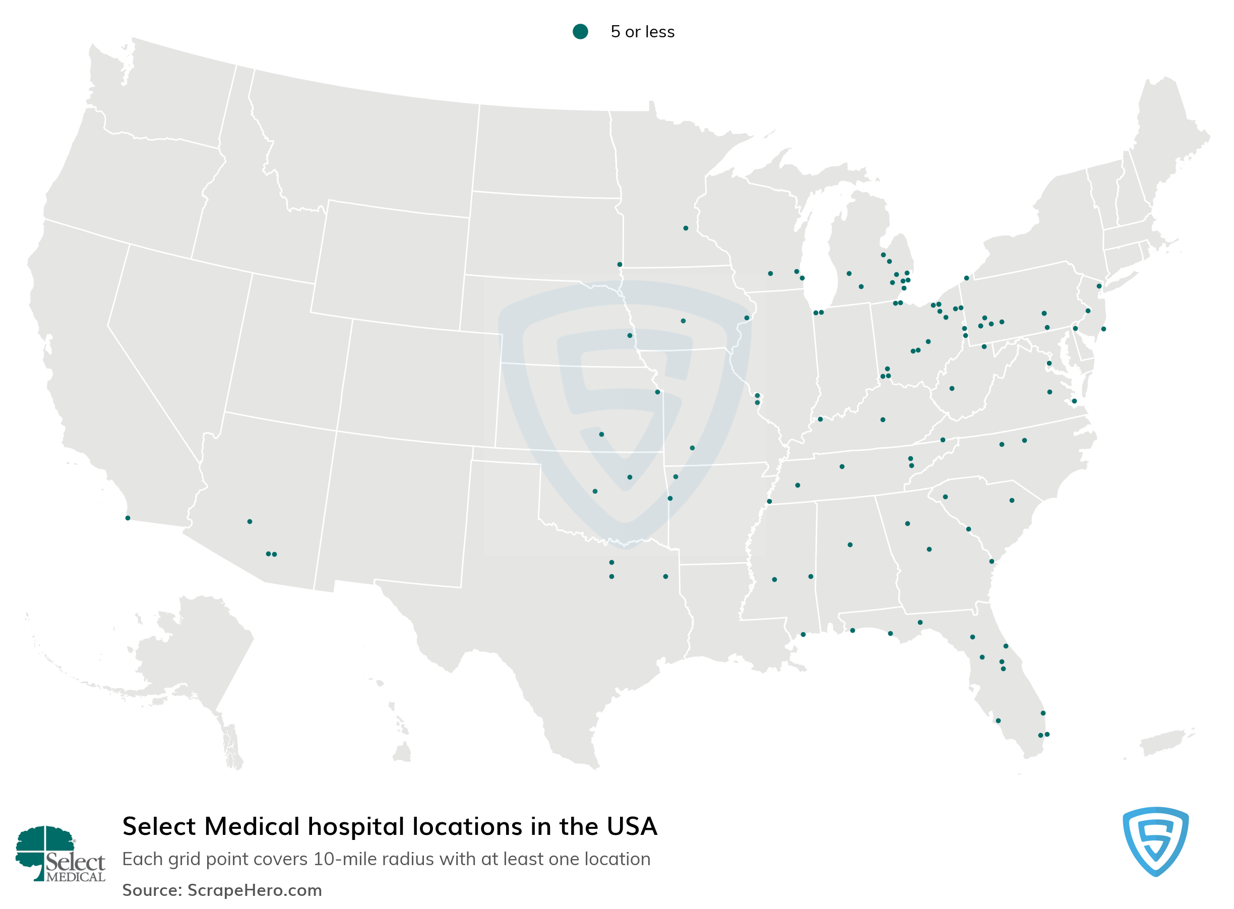 Number Of Select Medical Locations In The United States