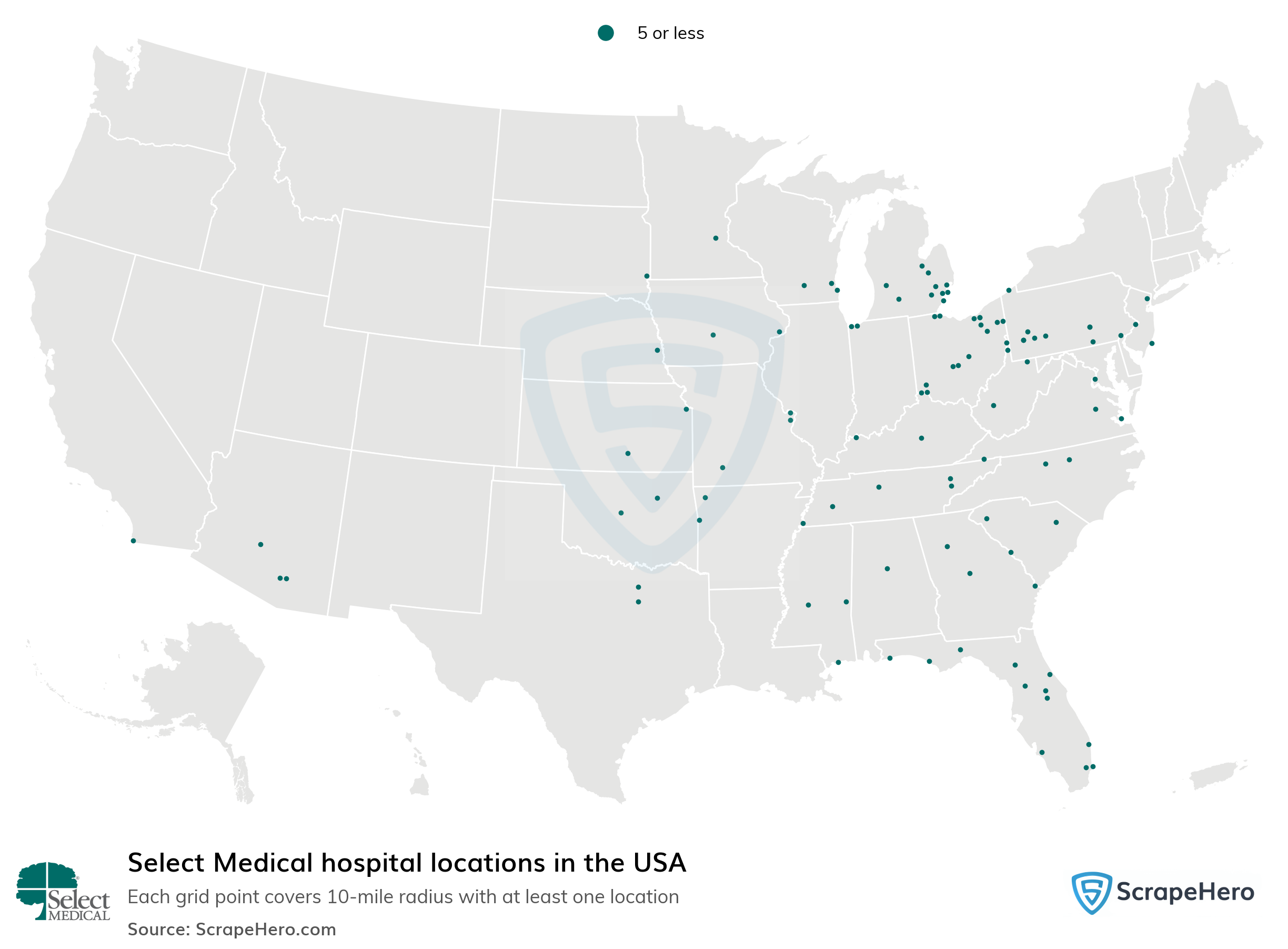 Number Of Select Medical Locations In The United States