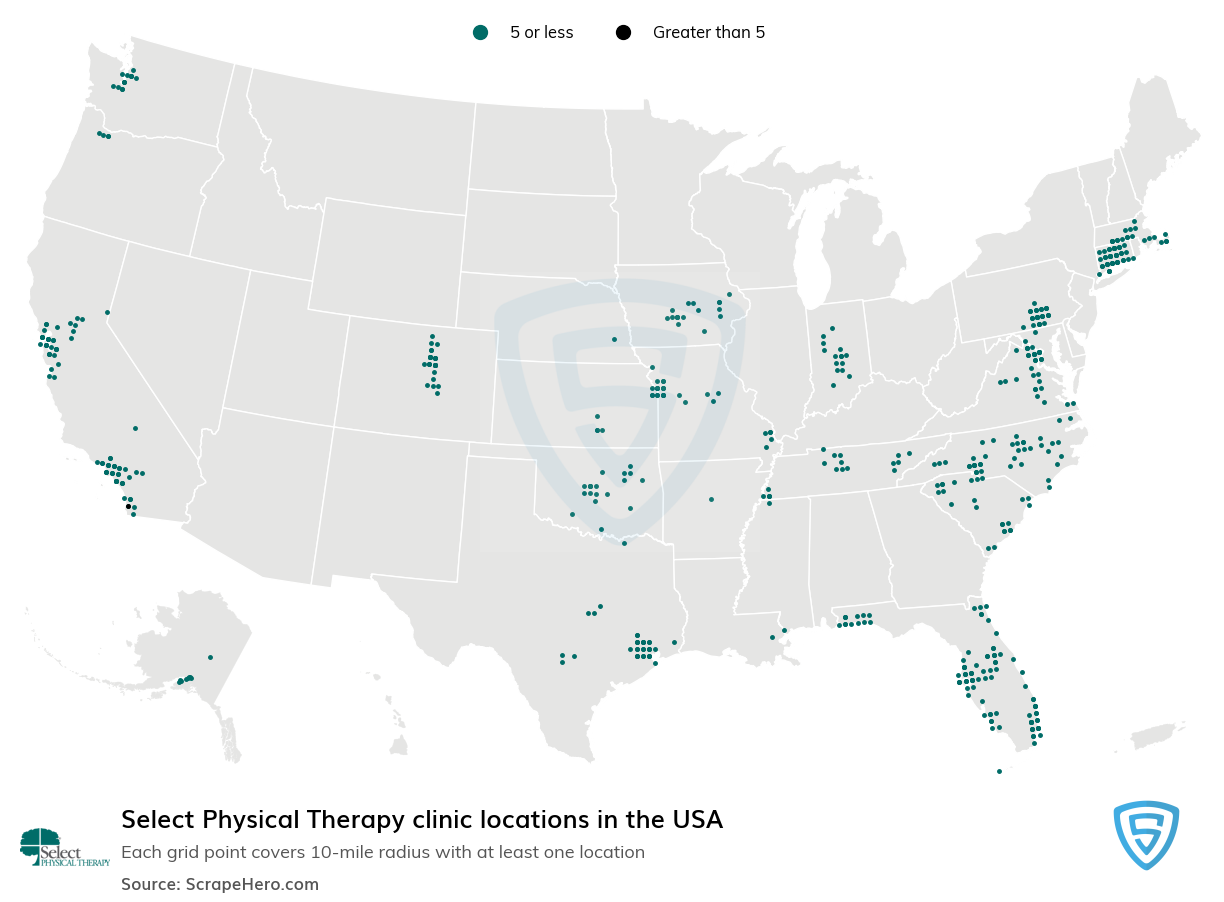 Select Physical Therapy clinic locations