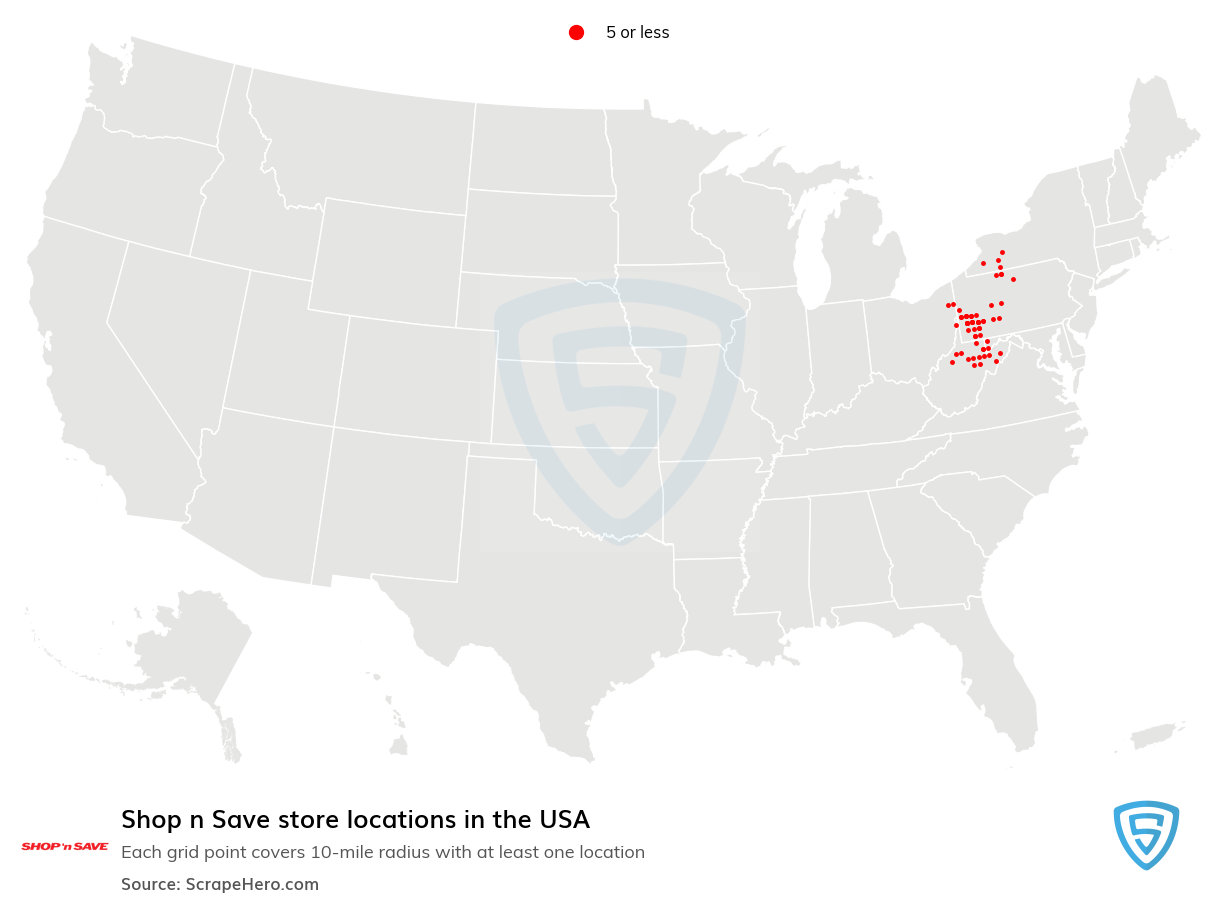 Map of  locations in the United States in 2025
