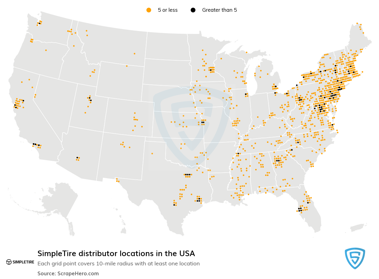 SimpleTire distributor locations