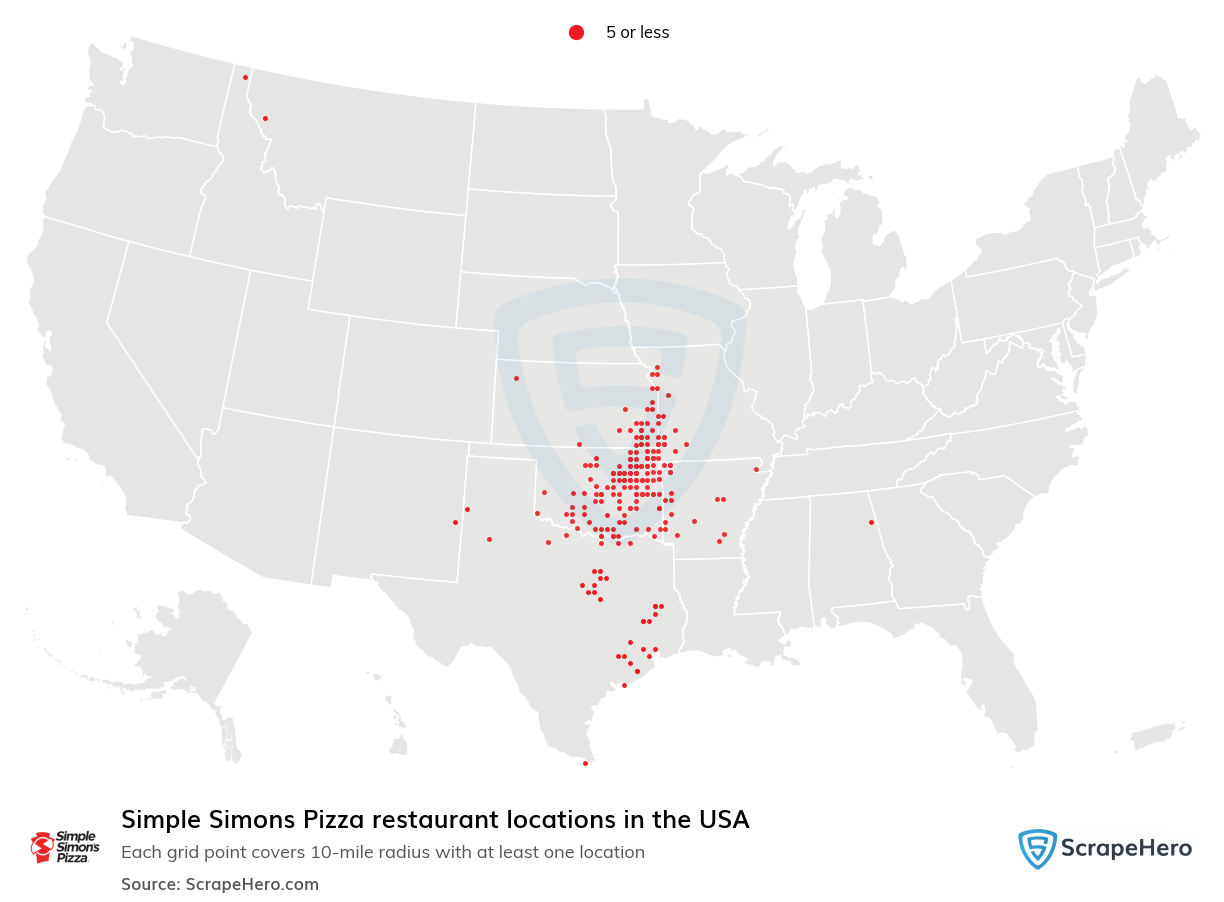 Simple Simons Pizza restaurant locations