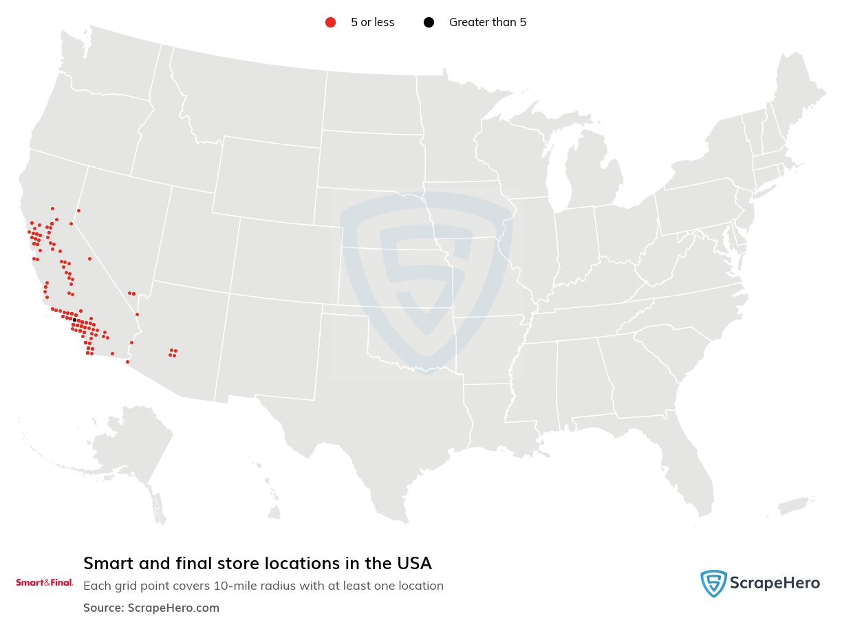 Map of  locations in the United States in 2025