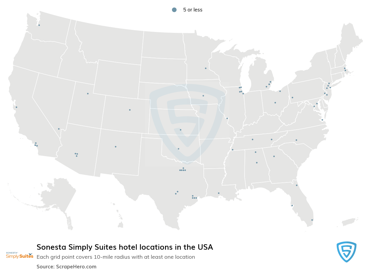 Sonesta Simply Suites hotel locations