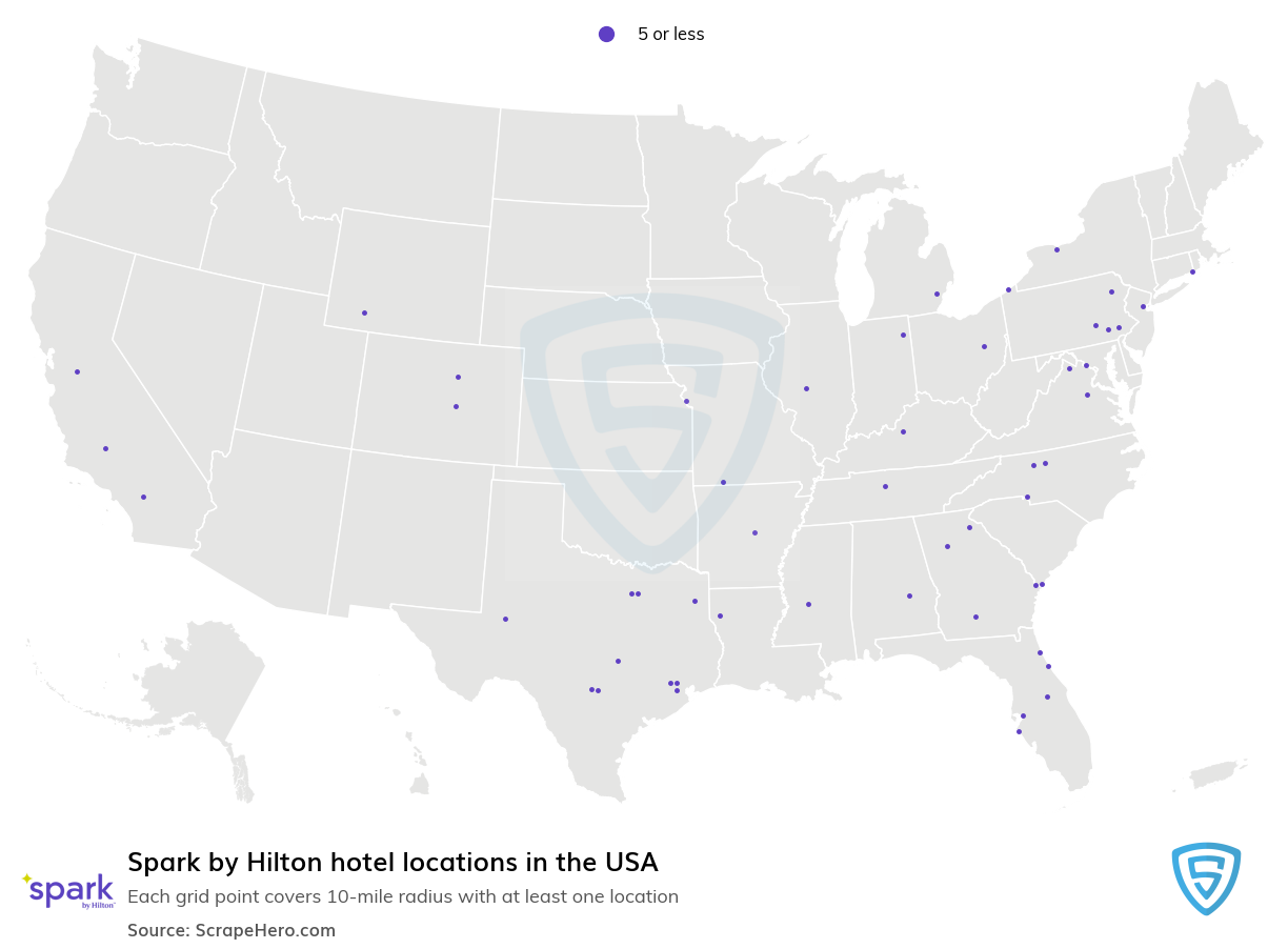 Spark by Hilton hotel locations