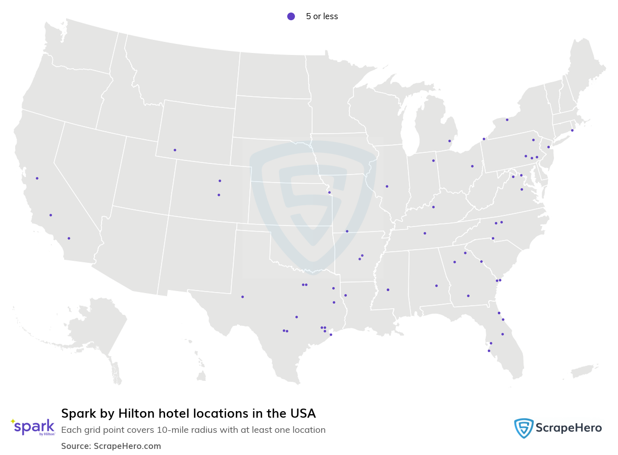 Spark by Hilton hotel locations