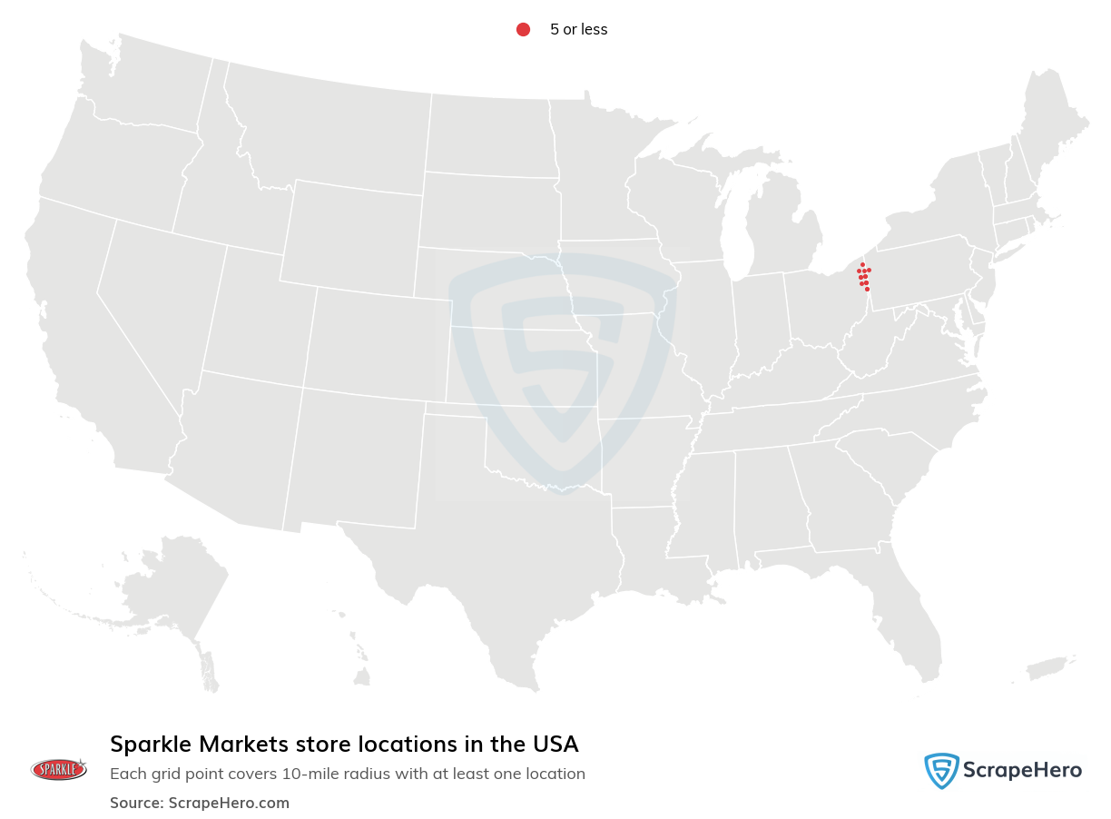 Map of  locations in the United States in 2025
