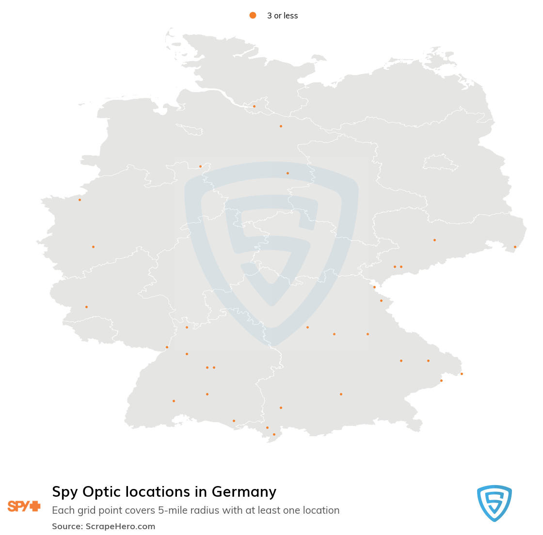 Map of Spy Optic stores in Germany