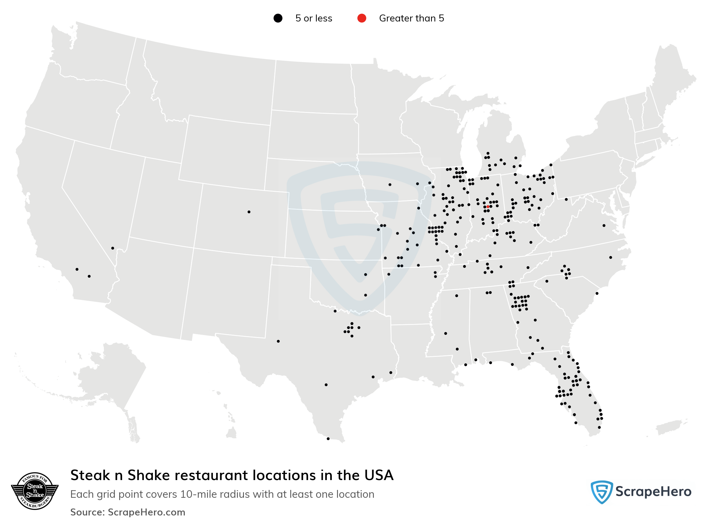 Number of Steak n Shake locations in the USA in 2024 ScrapeHero