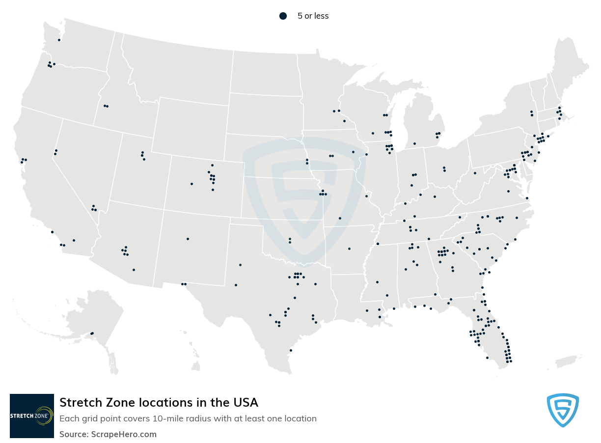 Map of  locations in the United States in 2025