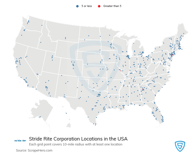 Stride Rite Corporation store locations