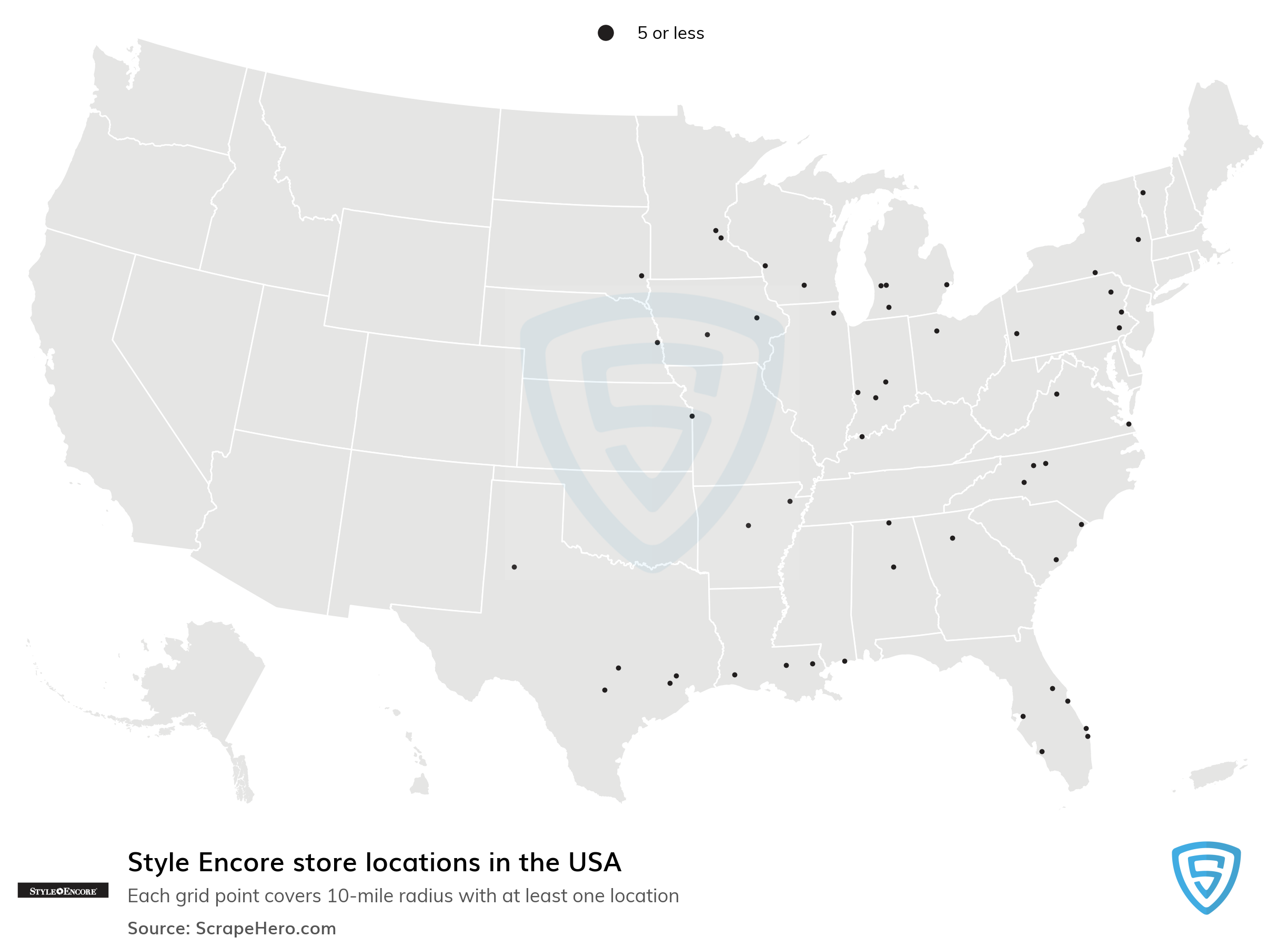 Number of Style Encore locations in the USA in 2023