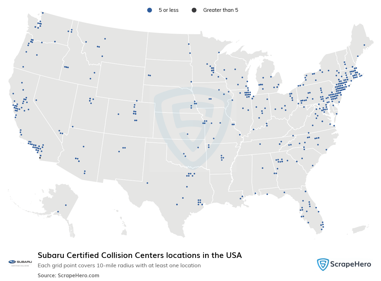 Subaru Certified Collision Centers locations