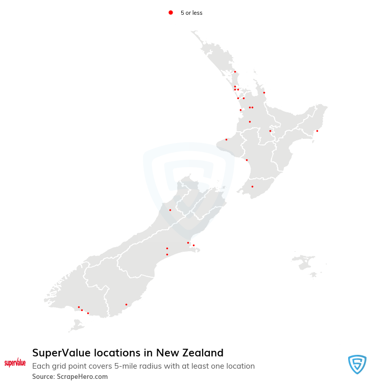 Map of SuperValue locations in  in 2022