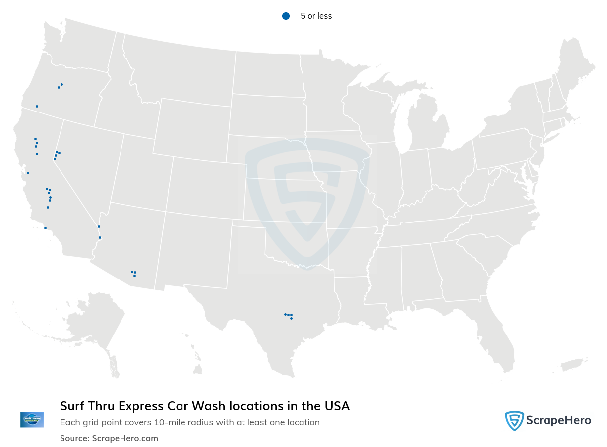 Surf Thru Express Car Wash locations