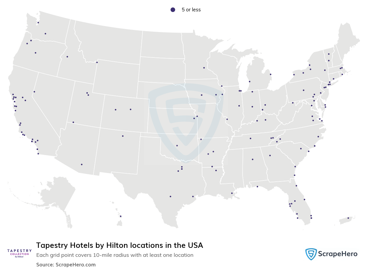 Tapestry Hotels by Hilton locations