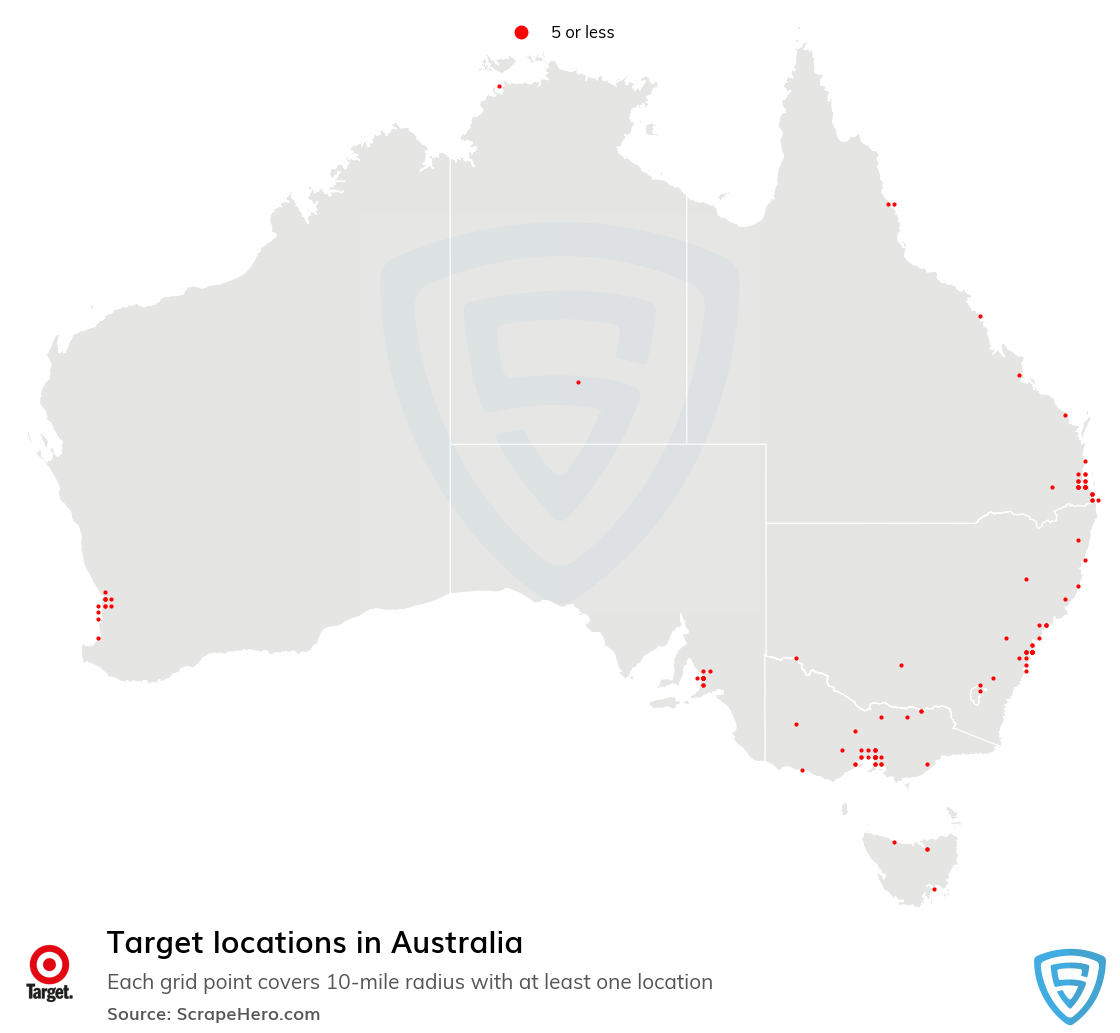  Target Store locations in Australia
