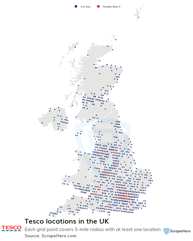 Map of  locations in the United Kingdom in 2024