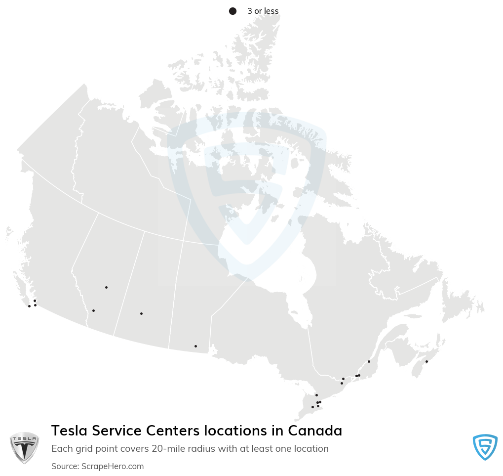Tesla Service Centers locations