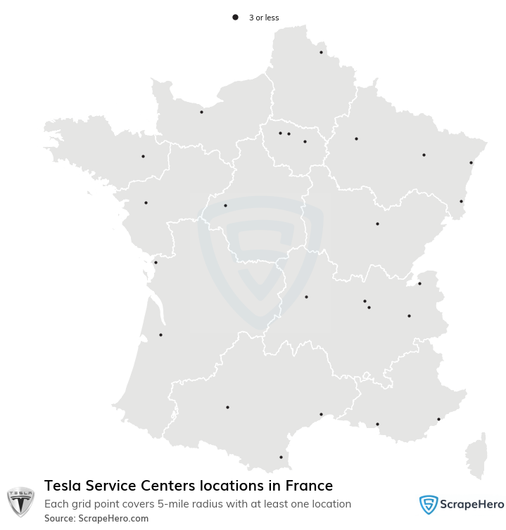 Tesla Service Centers locations