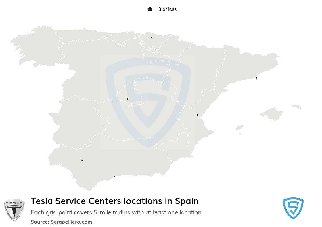 Tesla Service Centers locations