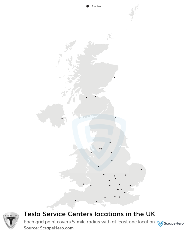 Tesla Service Centers locations